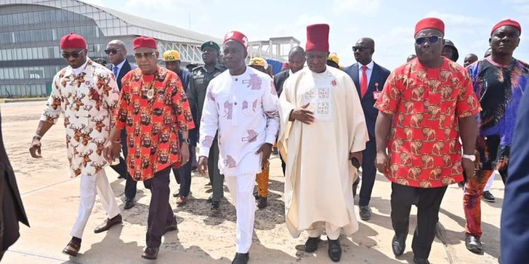 PHOTONEWS; Vice President Kashim Shettima Arrives Anambra on a Working Visit