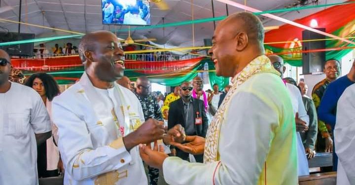 Soludo Visits Dr Onyechi Ikpeazu Church in Onitsha
