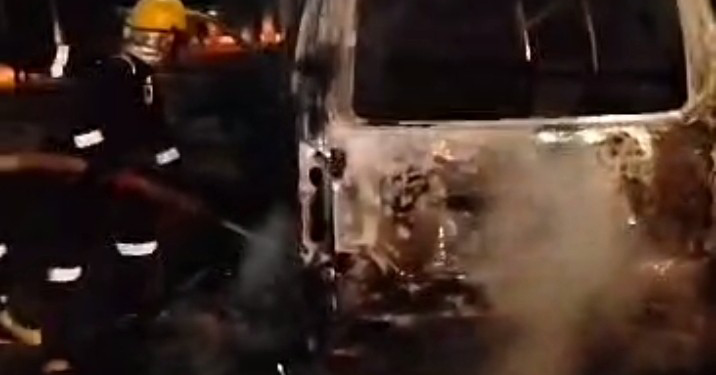 Driver Rushed to the Hospital, As Fully Loaded Bus Catches Fire in Anambra