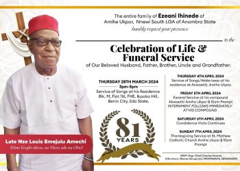 Nze Amaechi, Moorex Group CEO’s Dad, to be Buried in Anambra Soon.