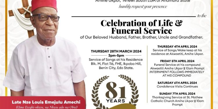 Nze Amaechi, Moorex Group CEO’s Dad, to be Buried in Anambra Soon.