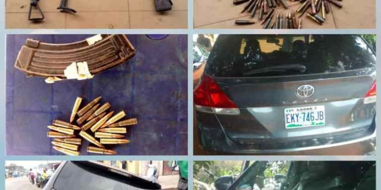 Gunmen Fall into Ditch While Running Away from Police in Anambra, Two Arrested, Vehicles Recovered