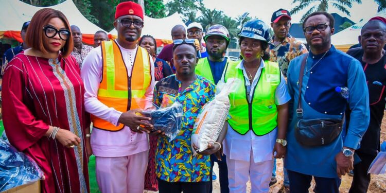 Anambra Philanthropist Ezeonu Empowers Over 500 Commercial Cyclists with Safety Kits, bags of Rice at Nnobi