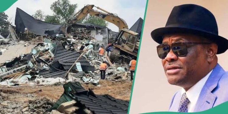 Breaking news. Wike Demolishes Multi-Billion Naira Abuja Estate Being Developed By an Anambra Billionaire(Video)