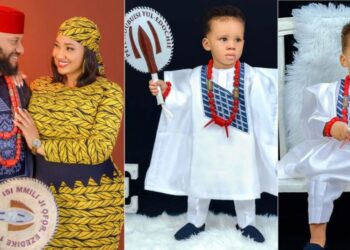 Yul Edochie and Judy Austin unveil second son’s face as he marks 1st birthday (Photos)