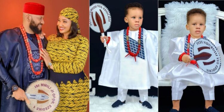 Yul Edochie and Judy Austin unveil second son’s face as he marks 1st birthday (Photos)
