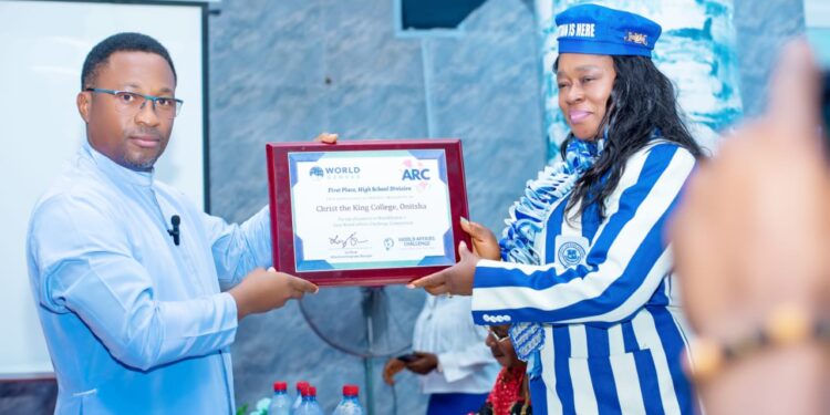 Anambra Commissioner for Education Visits CKC to celebrate the World Affairs Challenge winners.