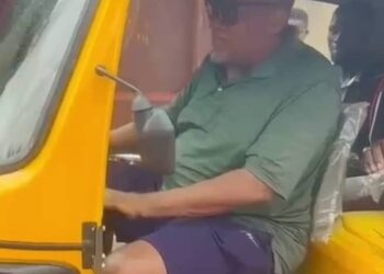 BREAKING: Former Governor Obiano’s Top Aide Seen Riding Keke in Anambra.