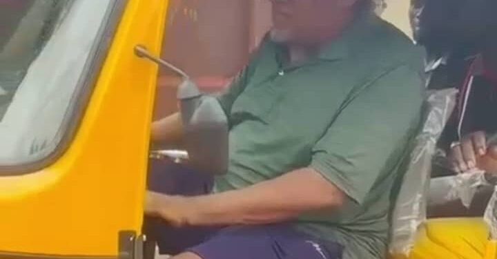 BREAKING: Former Governor Obiano’s Top Aide Seen Riding Keke in Anambra.