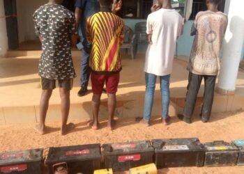 NSCDC nabs 4 illegal mining suspects, recovers latriate laden truck, 9 heavy-duty batteries, others