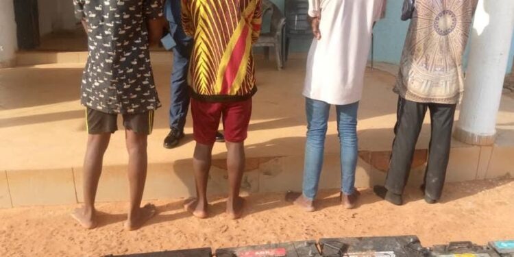 NSCDC nabs 4 illegal mining suspects, recovers latriate laden truck, 9 heavy-duty batteries, others