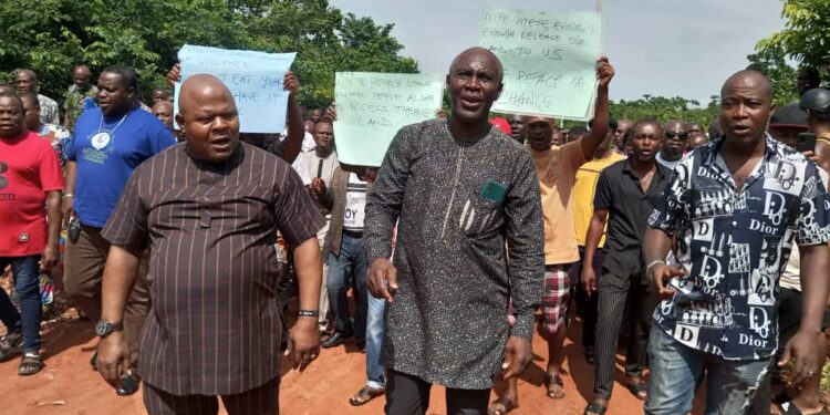 Landlords protest destruction of buildings hotel, barricade Achebe airport road