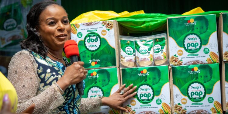 Soludo’s wife lunches pap for Anambra kids with special nutritional needs