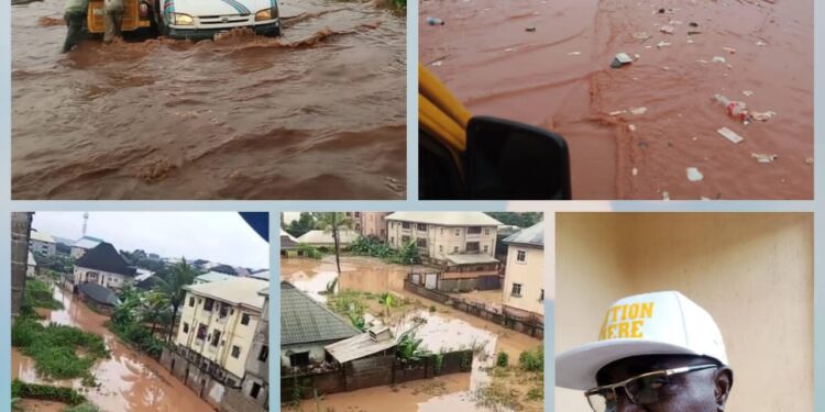 Panic As Flood Submerges Major Road, Houses in Anambra.