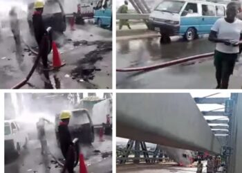 14 Escape Death, Driver Injured As Bus Catches Fire On Onitsha Bridge