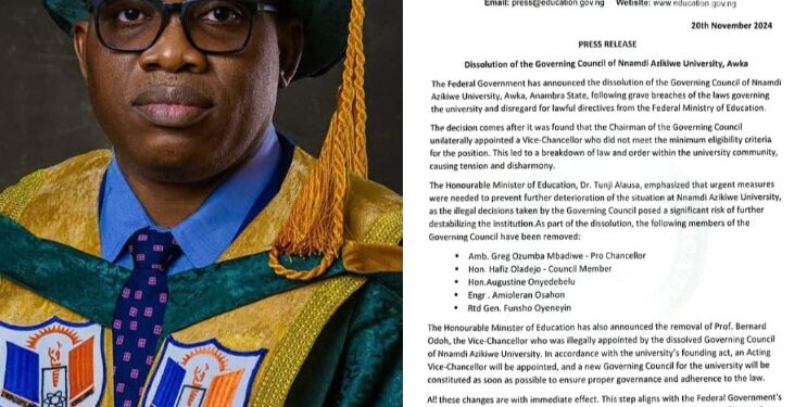 BREAKING: FG sacks Odoh as UNIZIK VC