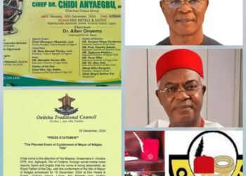 Obi of Onitsha,Ohaneze Dissociate Selves On the Proposed Conferment of Mayor Ndigbo on Chisco Boss.