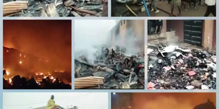 Lady Attempts Suicide, As Early Morning Fire Razes Multimillion Naira Goods in Nnewi (Videos)