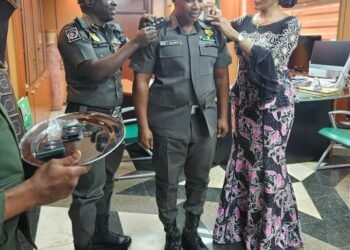 Bianca Ojukwu Decorates Her CSO At His Promotion Ceremony Today