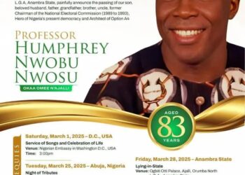 Family Announces Burial Date of Former National Electoral Chairman, Humphrey Nwosu