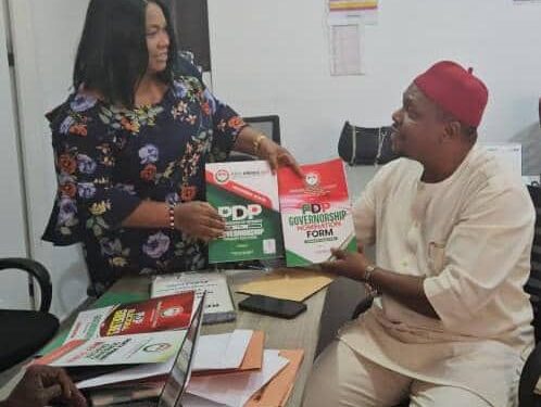 Breaking: Anambra Guber: Obiano’s Appointee, Ezenwafor Picks PDP Nomination Forms