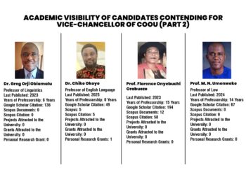Assessing Contenders for the Substantive VC Position at Chukwuemeka Odumegwu Ojukwu University, Part 2