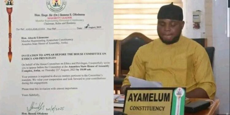 Anambra Assembly Summons, Moves To Suspend Lawmaker Udemezue For Revealing Constituency Allowance.
