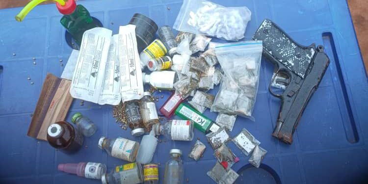 Anambra Police Raid Black Spot In Ogidi, Arrest Six Suspected Cultists, Recover Firearms, Illicit Drugs