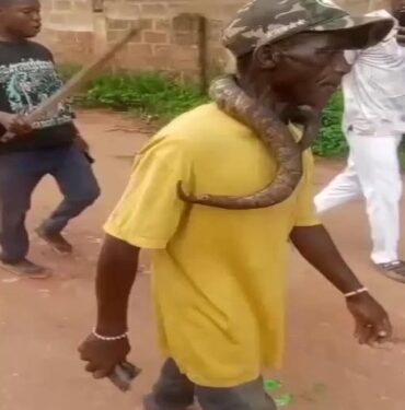 Natives Parade, Flog Ebonyi Man for Killing “Sacred” Python in Anambra