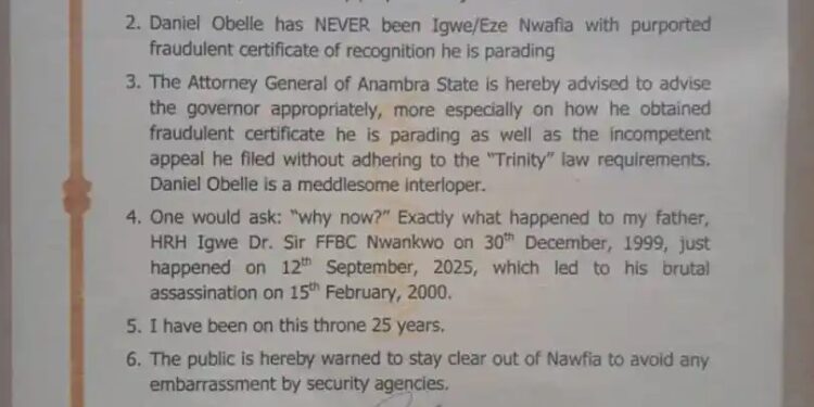Rival Monarchs Lock Horns Over Community’s New Yam Festival in Anambra.