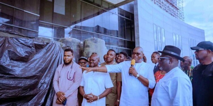 Ejison Boss Begins Construction of 5-Star Hotel in Asaba, Inspect Facility With Governor Sherrif