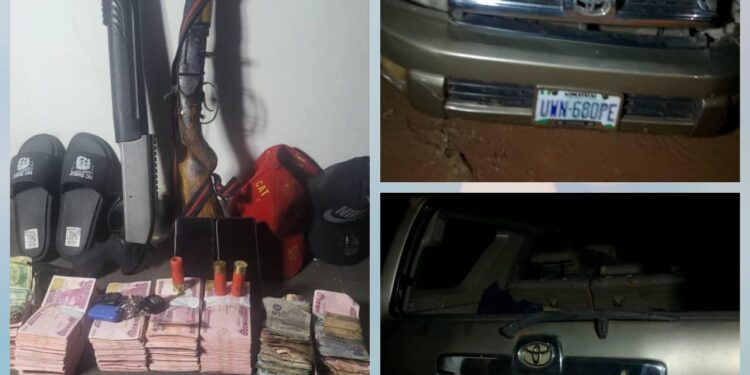 Guns, Cash Recovered As Gunmen Abandon Their Vehicle After Accident In Anambra