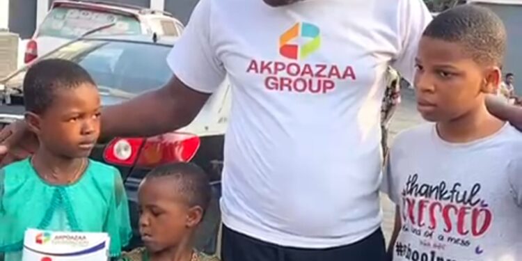 Akpoazaa Group Boss Gives Scholarships to 2 Children of Physically Challenged Woman to Mark Son’s Birthday
