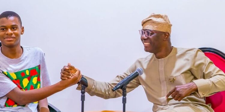 Sanwo-Olu Hosts Guinness World Record Holder Kanyeyachukwu Tagbo-Okeke.