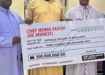 Anambra Billionaire, Okafor Donates N300 Million to Catholic Diocese, Makes Instant Transfer