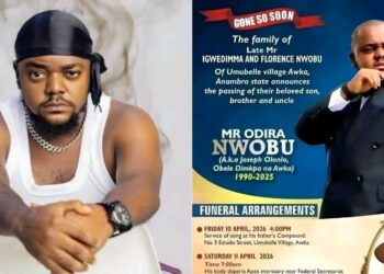 Family Announces Burial of Late Odira Nwobu in Anambra