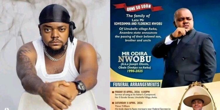Family Announces Burial of Late Odira Nwobu in Anambra