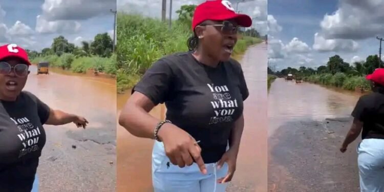 Actress, Chioma Ifemeludike Mocks Soludo Over Flooded Roads in Anambra.