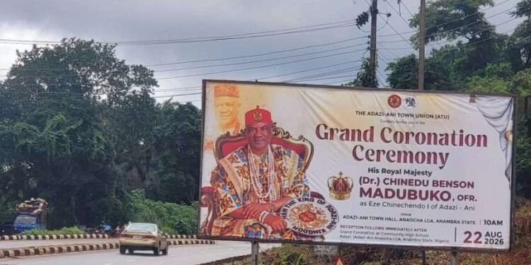 Over 10,000 Persons Expected at Grand Coronation of Igwe Mmadubuko in Adazi-Ani
